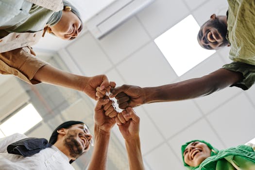 healthcare professionals celebrating success together